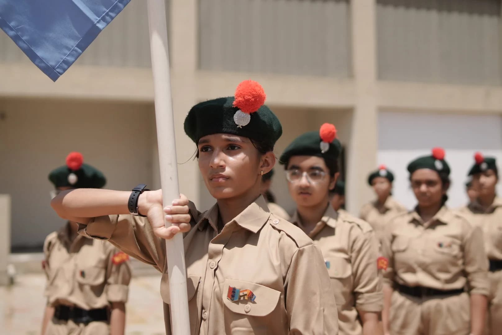 NCC cadets on parade